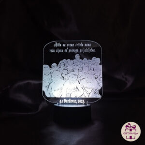 lampe s imenom; unikatni pokloni; lampe u boji; gravirane lampe; pokloni; noćna led lampa; personalizirana led lampa; giftmanija; 3d lampa; personalizirani pokloni; poklon za dečka; poklon; lampa s fotografijom;