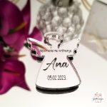 Srebrni zrcalni magnet anđeo zahvalnica za goste na prvoj pričesti s predivnim sjajem