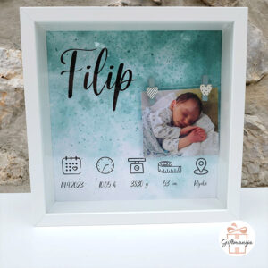 Giftmanija; personalizirani okvir; ; personalizirano; unikatni pokloni; pokloni; personalizirani pokloni; pokloni za krštenje; krštenja; krizme; pričesti; rođenje; pokloni za krizme; pokloni za prvu pričest; pokloni za rođenje; zahvalnice za razne prigode; uspomena za krštenje; uspomena za prvu pričest; uspomena za krizmu; uspomena za rođenje djeteta; telegram roda; personalizirani okvir s podatcima o rođenju; personalizirani okvir za bebe s podatcima o rođenju; poklon za dijete; poklon za bebu; poklon za rođenje djeteta;