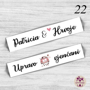 autotablice; svadbene autotablice; svadbene dekoracije; dekoracije za vjenčanja; poklon za šofera; giftmanija; personalizirane tablice; vjenčanja; svadbe; dekoracije za vjenčanja; auto; tablice; svadbena dekoracija za auto; svadbene tablice za barjaktare; barjaktari; auto tablice;