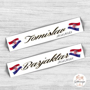 Svadbene auto tablice za barjaktara s hrvatskom zastavom