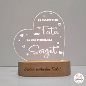 3d lampa; personalizirani pokloni; lampe s imenom; unikatni pokloni; lampe u boji; gravirane lampe; pokloni; noćna led lampa; personalizirana led lampa; giftmanija; poklon za tatu; poklon za dan očeva; poklon tati za rođendan; najbolji tata; tata;