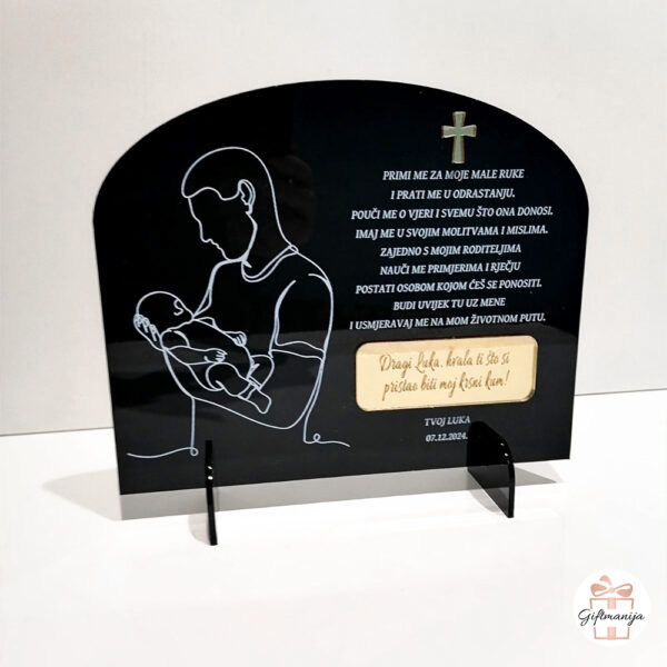 Giftmanija; stalak za krštenje; personalizirano; unikatni pokloni; pokloni; personalizirani pokloni; pokloni za krštenje; krštenja; krizme; pričesti; rođenje; pokloni za krizme; pokloni za prvu pričest; pokloni za rođenje; uspomena za krštenje; poklon za krsnog kuma; poklon za kuma; kum; krsni kum;