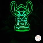 3D LED lampa Stitch s imenom Vida ljubičasto svjetlo; Personalizirana LED lampa Stitch; Lilo i Stitch poklon; noćna lampa za djecu; unikatni pokloni; Giftmanija; lampa s gravurom; poklon za rođendan; dječja soba dekoracija