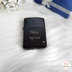 Poklon za tatu crni upaljač s posvetom Vole te tvoje cure