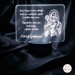 Personalizirana 3D LED Lampa Sveti Josip s molitvom i prezimenom obitelji