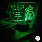Personalizirana 3D LED Lampa Sveti Josip s molitvom i prezimenom obitelji