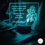 Personalizirana 3D LED Lampa Sveti Josip s molitvom i prezimenom obitelji