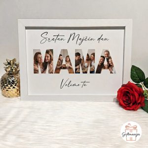 Personalizirani foto kolaž poklon za prvi Majčin dan u okviru