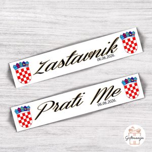 Svadbene tablice s hrvatskim grbom za barjaktara