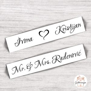 Vjenčane registracije Mr & Mrs za svadbeni automobil